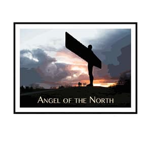 Angel of the North Artwork Illustration by Alchemi Art in Frame
