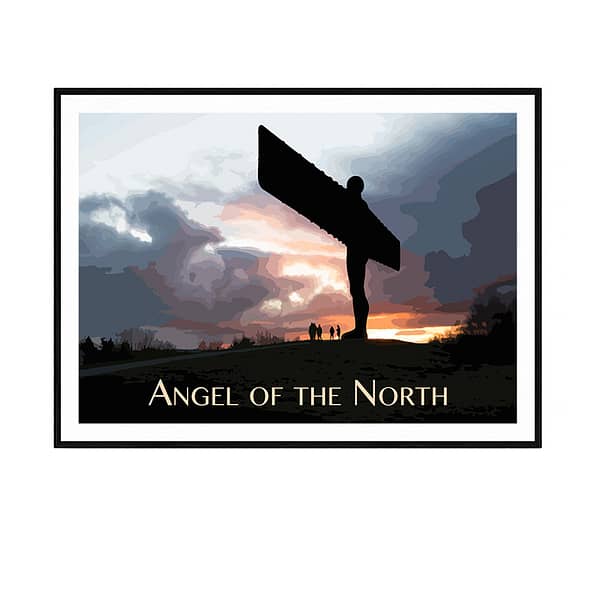 Angel of the North Artwork Illustration by Alchemi Art in Frame