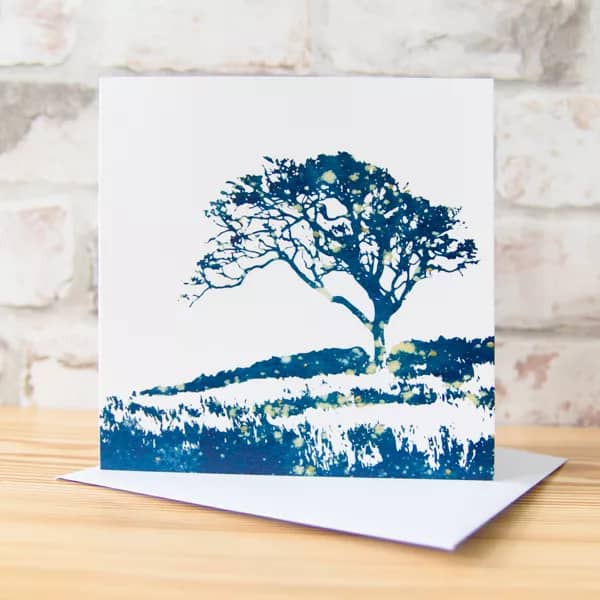 Lone Tree Greetinng Card by Alchemi Art
