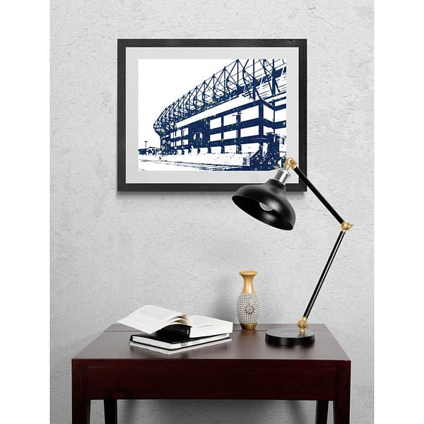 Stadium of Light Sunderland Print on wall behind desk
