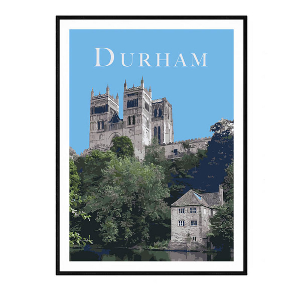 Durham Cathedral Artwork Illustration by Alchemi Art in Travel Poster Style