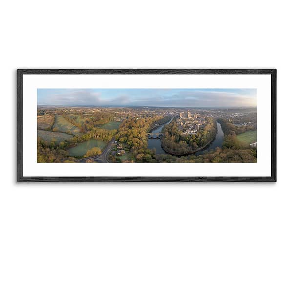 Durham Horseshoe Aerial Panoramic Photograph including Cathedral by Alchemi Art