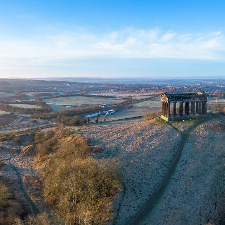 Penshaw Monument Aerial Print by Alchemi Art Middle