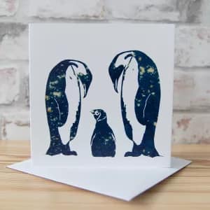 Penguins Greeting Card by Alchemi Art