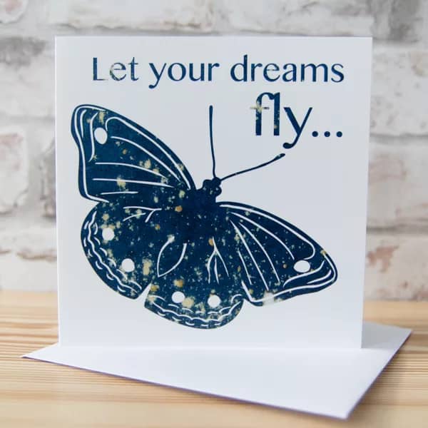 Let Your Dreams Fly Butterfly Greeting Card by Alchemi Art