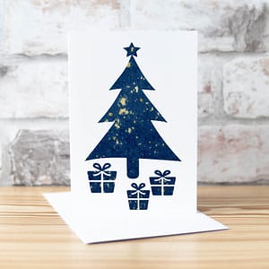 Christmas Tree and Gifts Greeting Card by Alchemi Art