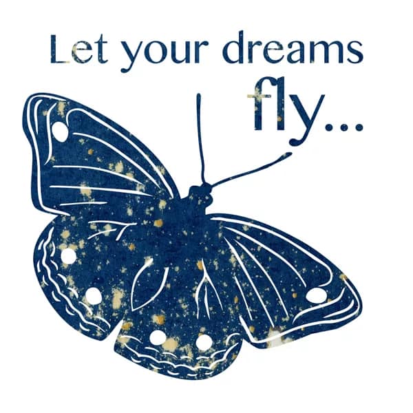 Let Your Dreams Fly Butterfly Art by Alchemi Art